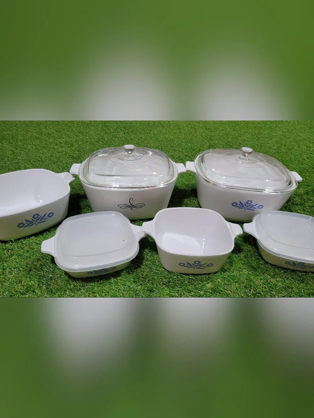 LOT - 10 Vintage Corning Ware Cornflower Blue Casserole Dishes w/ Lids-EXC. COND